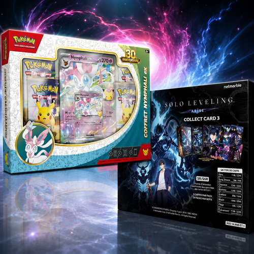 Coffret Pokémon Nymphali 30 Ans + Display Solo Leveling